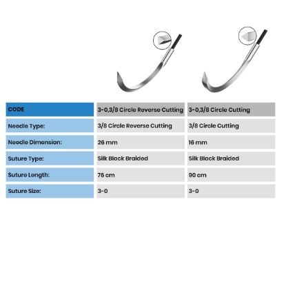Picture of Surgical Suture Silk 3.0 & Needles